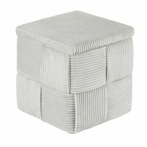 Ülőkés tároló puff, kordbársony világos szürke - TOTEM - Butopêa kép