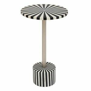Lerakóaztal, kerek, zebracsíkos, márvány, fekete fehér - CIRQUE - Butopêa kép