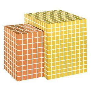 Dohányzóasztal szett, 2 db-os, négyzethálós, fa, sárga , narancssárga - PISCINE - Butopêa kép