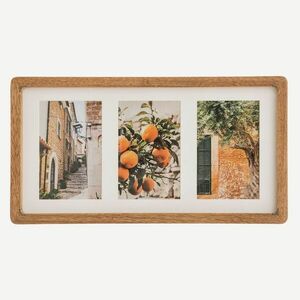 Fali kép 40x20 cm , kerettel, 3 képpel, fa - üveg, bézs - SOUVENIRS - Butopêa kép