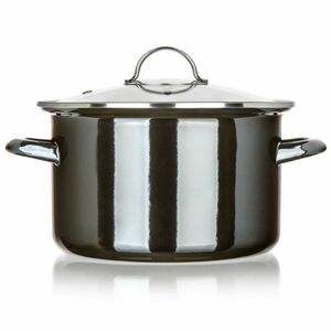Banquet Emaille-beschichtete Pfanne METALLICSchwarz 24 cm, 3, 7 l, mit Deckel, 24 cm kép