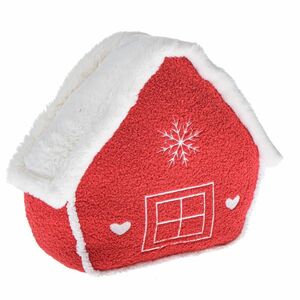 Karácsonyi dekoráció Textil házikó piros , 26 x 30x 10 cm kép