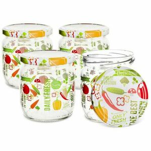 Orion Fruit fedeles befőzőüveg készlet, 0, 425 l, 4 db kép