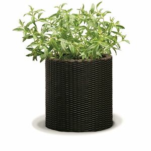 Keter Rattan műanyag virágtartó kaspó, barna, 28 x 28 x 28, 3 cm kép