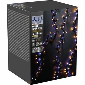 Kültéri fényfüzér Waterfall, 15 m, 1060 LED, meleg és hideg fehér, időzítő, IP44, 15 m kép