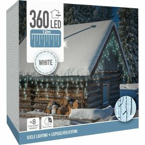 Jégcsap fényfüzér 12 m, 360 LED, hideg fehér, 12 m kép