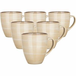Banquet PALAS 6 db-os kerámia bögre készlet, 400 ml, krém kép