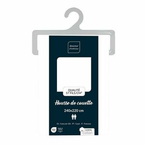 Fehér kétszemélyes-hosszabbított pamut paplanhuzat 240x220 cm Lina – douceur d'intérieur kép