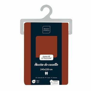 Téglavörös kétszemélyes-hosszabbított pamut paplanhuzat 240x220 cm Lina – douceur d'intérieur kép