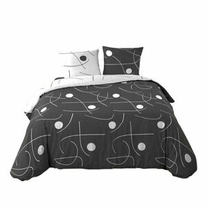 Fehér-sötétszürke kétszemélyes-hosszabbított háromrészes mikroszálas ágyneműhuzat 240x220 cm Sonate – douceur d'intérieur kép