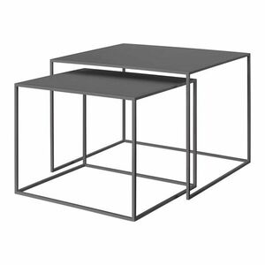 Sötétszürke fém dohányzóasztal szett 2 db-os 50x60 cm Fera – Blomus kép