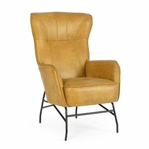 Mustársárga bőrutánzat fotel Nasira – Bizzotto kép