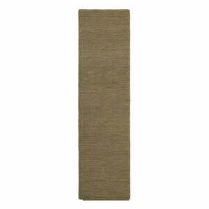 Khaki kézi szövésű gyapjú futószőnyeg 80x230 cm Harris Boucle – Flair Rugs kép
