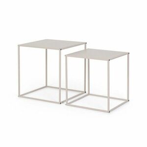 Bézs fém dohányzóasztal szett 2 db-os 38x38 cm Alrik – Yes Everyday kép