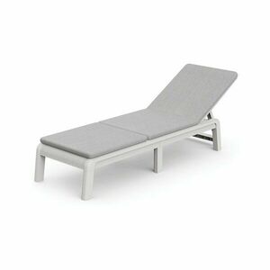 Világosszürke műanyag-párnázott állítható-összecsukható kerti napozóágy Atlas – Keter kép