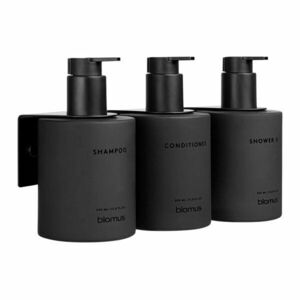Fekete fali üveg szappanadagoló készlet 3 db-os 350 ml Kirei – Blomus kép