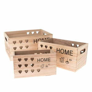 Dekoratív fa tárolódoboz készlet 3 db-os - Dakls kép