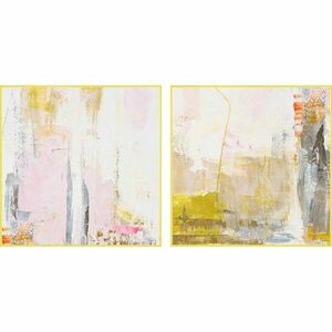 Nyomtatott keretezett vászon kép szett kézzel festett részletekkel 2 db-os 41, 5x41, 5 cm New Age Yellow – Malerifabrikken kép