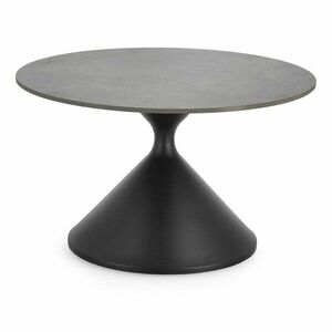 Fekete kerek dohányzóasztal márvány dekoros asztallappal ø 70 cm Joona – Bizzotto kép