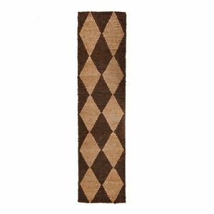 Barna-natúr színű kézi szövésű jutakeverék futószőnyeg 80x230 cm Effie Diamond – Flair Rugs kép