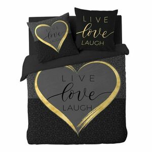 Fekete kétszemélyes-hosszabbított háromrészes pamut ágyneműhuzat 240x220 cm Crazy Love – douceur d'intérieur kép