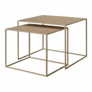Világosbarna fém dohányzóasztal szett 2 db-os 50x60 cm Fera – Blomus kép