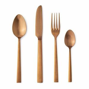 Rézszínű rozsdamentes acél négyszemélyes evőeszköz készlet 16 db-os Hestia – Bizzotto kép