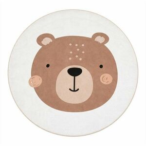 Barna-krémszínű mosható gyerek szőnyeg ø120 cm Teddy Bear – Mila Home kép
