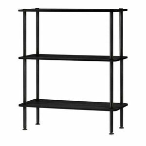 Fekete polcos állvány tölgyfa dekorral 80x90, 5x35 cm Teidi – noo.ma kép
