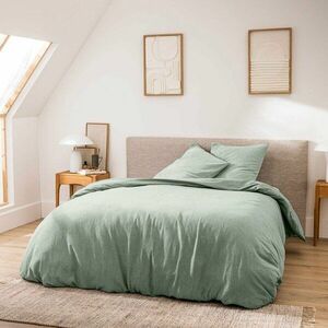 Zöld kétszemélyes-hosszabbított háromrészes pamut ágyneműhuzat 240x220 cm Meline – douceur d'intérieur kép