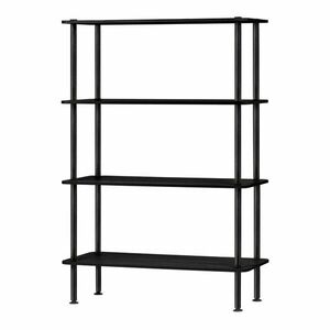 Fekete polcos állvány tölgyfa dekorral 80x127x35 cm Teidi – noo.ma kép