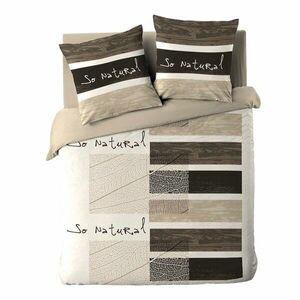 Barna kétszemélyes-hosszabbított háromrészes pamut ágyneműhuzat 240x220 cm So Natural – douceur d'intérieur kép