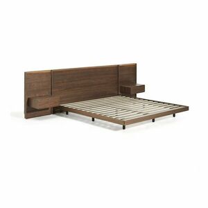 Barna nyírfa franciaágy ágyráccsal 180x200 cm Norlen – Kave Home kép