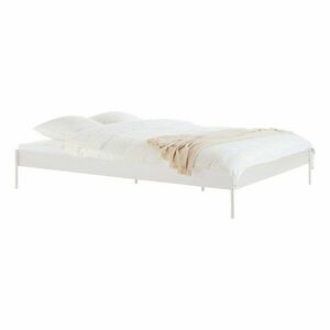 Fehér acél franciaágy ágytámla nélkül ágyráccsal 160x200 cm Eton Basic – noo.ma kép
