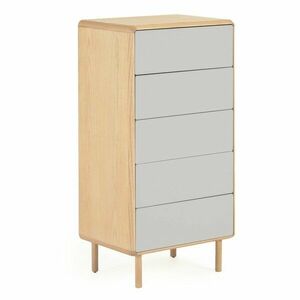 Szürke-natúr színű komód kőrisfa dekorral 60x117x42 cm Anielle – Kave Home kép