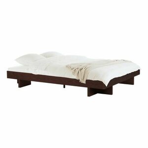 Barna MDF franciaágy ágytámla nélkül ágyráccsal 180x200 cm kőrisfa dekorral Kito – noo.ma kép