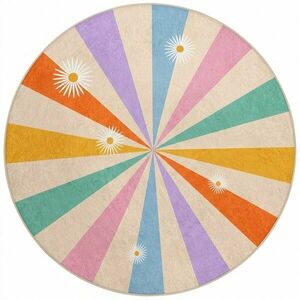 Mosható gyerek szőnyeg ø100 cm Rainbow Daisy – Mila Home kép
