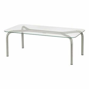 Ezüstszínű dohányzóasztal üveg asztallappal 60x110 cm Uku – noo.ma kép