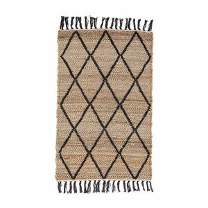 Fekete-natúr színű kézi szövésű juta szőnyeg 60x90 cm Shaila – Yes Everyday kép