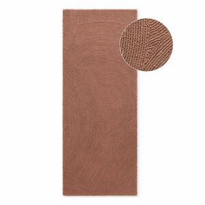 Terrakotta színű kézi szövésű gyapjú futószőnyeg 80x300 cm Calmio – Hanse Home kép