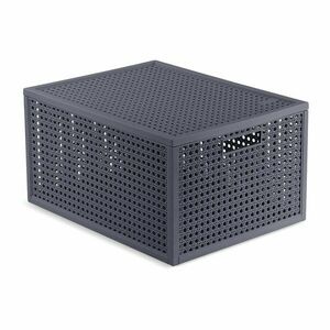 Sötétszürke fedeles újrahasznosított műanyag tárolódoboz 30x38x21 cm Kaya – Curver kép