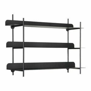 Fekete többszintes fém fali polc 60 cm Riqueza Tres – PT LIVING kép
