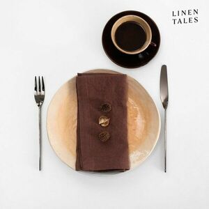 Len szalvéta szett 2 db-os 40x40 cm Chocolate – Linen Tales kép