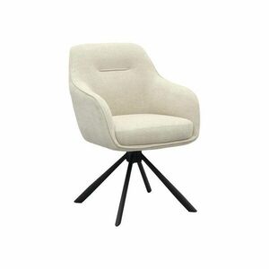 Krémszínű kárpitozott karfás étkezőfotel Avola – Unique Furniture kép