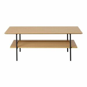 Natúr színű dohányzóasztal tölgyfa dekorral 55x110 cm Pensacola – Unique Furniture kép
