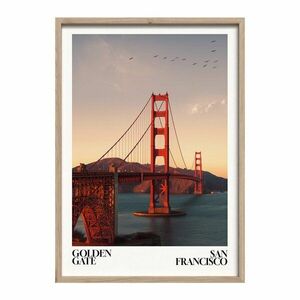 Nyomtatott keretezett kép 50x70 cm Golden Gate – Styler kép