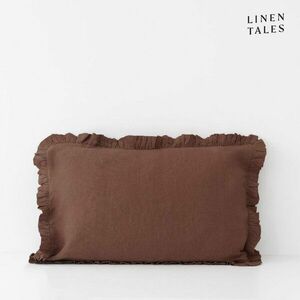 Len párnahuzat 50x60 cm Chocolate – Linen Tales kép