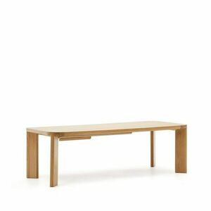 Bővíthető étkezőasztal tölgyfa dekoros asztallappal, hosszabbító asztallappal 100x240 cm Jondal – Kave Home kép