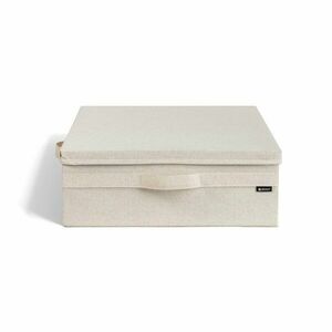 Bézs fedeles textil tárolódoboz 46x56x16 cm Soft Storage Low – Bigso kép