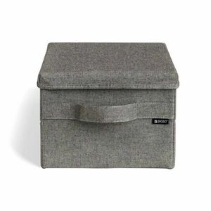 Szürke fedeles textil tárolódoboz 27x36x19 cm Soft Storage Small – Bigso kép